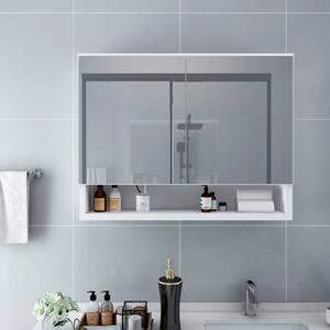 LED koupelnová zrcadlová skříňka bílá 80 x 15 x 60 cm MDF 323604