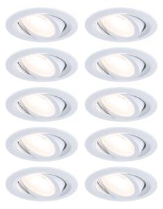 P 93164 LED vestavné svítidlo FixedLED 10ks sada výklopné 25° 10x4,8W 230V 3000K bílá - PAULMANN