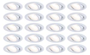 P 93166 LED vestavné svítidlo FixedLED 20ks sada výklopné 25° 20x4,8W 230V 3000K bílá - PAULMANN