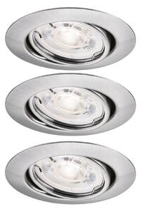 P 94950 LED vestavné svítidlo Base GU10 Flat výklopné 3x4W 230V 2700K kov kartáčovaný - PAULMANN