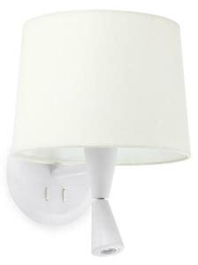 FARO CONGA nástěnná lampa, bílá, se čtecí lampičkou