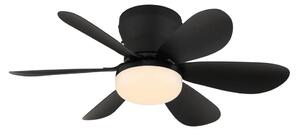 Globo 03625S -LED Stm stropní ventilátor DELORES LED/5W/230V 2700-6500K černá+DO