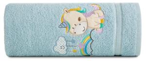 Bavlněný froté ručník s dětským motivem JEDNOROŽEC modrá 50x90 cm, 450 gr Mybesthome