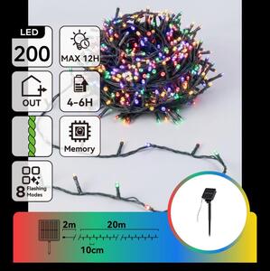 Aigostar - LED Solární ván řetěz 200xLED/8 funkcí 22m IP65 multicolor 800 mAh