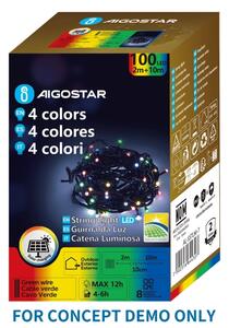 Aigostar - LED Solární ván řetěz 200xLED/8 funkcí 22m IP65 multicolor 800 mAh