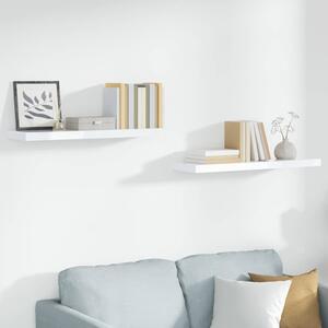 Plovoucí nástěnné police 2 ks lesklé bílé 90x23,5x3,8 cm MDF 323755