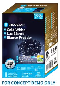 Aigostar - LED Solární ván řetěz 200xLED/8 funkcí 22m IP65 studená bílá 800 mAh