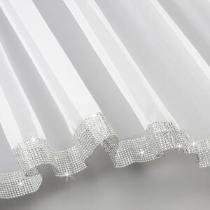 Dekorační krátká záclona se zirkony s řasící páskou RACHEL bílá 300x120 cm MyBestHome
