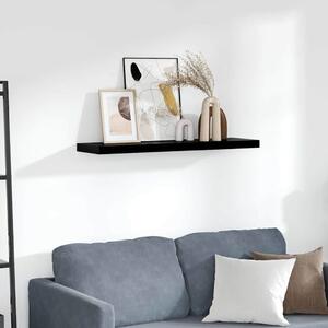 Plovoucí nástěnná police černá vysoký lesk 90x23,5x3,8 cm MDF 323775