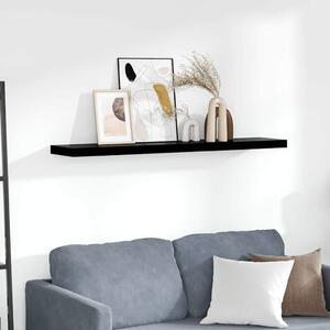 Plovoucí nástěnná police černá vysoký lesk 120x23,5x3,8 cm MDF 323778