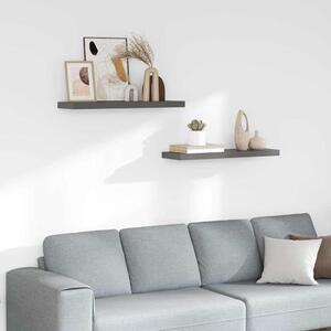 Plovoucí nástěnné police 2 ks lesklé šedé 80x23,5x3,8 cm MDF 323794