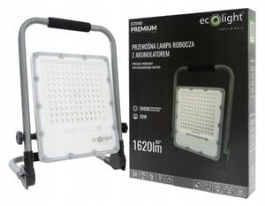 LED reflektor Eco Light s baterií 50W, barva světla 5000K, IP65