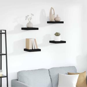 Plovoucí nástěnné police 4 ks černé 23 x 23,5 x 3,8 cm MDF 323825