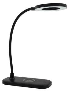 Stolní lampa Lindby, Siona, stmívatelné, Černá, Obývací pokoj, Plast, Moderní