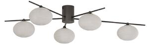 Stropní Lampa Lindby, Valisa, stmívatelné, Černá, Obývací pokoj, Sklo
