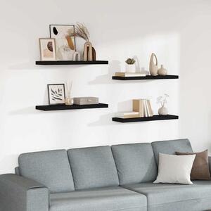 Plovoucí nástěnné police 4 ks černé 80 x 23,5 x 3,8 cm MDF 323837