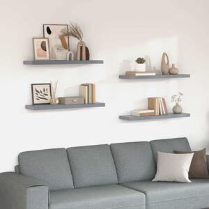 Plovoucí nástěnné police 4 ks šedé 90 x 23,5 x 3,8 cm MDF 323861