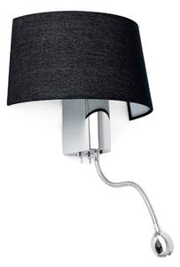 FARO HOTEL nástěnná LED lampa na čtení, černá