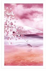 Plakát volavka v růžovém provedení