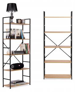 Regál ModernHome 58,5 cm x 144 cm x 23,5 cm, odstíny hnědé