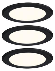 P 93117 LED vestavná nábytková svítidla 3ks sada kruhové 65mm 3x2,5W 230/12V 3000K černá mat - PAULMANN