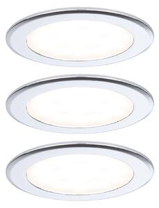 P 93118 LED vestavná nábytková svítidla 3ks sada kruhové 65mm 3x2,5W 230/12V 3000K chrom - PAULMANN