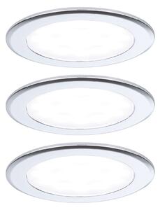 P 93123 LED vestavná nábytková svítidla 3ks sada kruhové 65mm 3x2,5W 230/12V 4000K chrom - PAULMANN