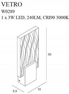 Nástěnné svítidlo MAXLIGHT VETRO W0289 ZLATÉ