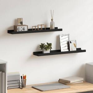 Poličky na zarámované obrázky 2 ks černé 60 x 9 x 3 cm MDF 323932