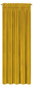 Dekorační jednobarevný velvet závěs s řasící páskou MY BEST 140x270 cm, hořčicová/mustard (cena za 1 kus) MyBestHome