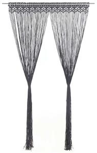 Macramé závěs antracitový 140 x 240 cm bavlna 323993