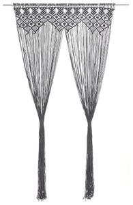 Macramé závěs antracitový 140 x 240 cm bavlna 323995