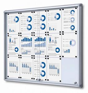 Magnetická posuvná vitrína vnitřní 1160 × 982 mm (15 × A4) protipožární do únikových cest