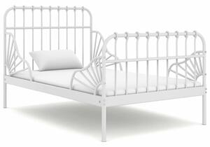 Prodloužitelný rám postele bílý kov 80 x 130/200 cm 324741