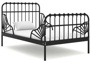 Prodloužitelný rám postele černý kov 80 x 130/200 cm 324740