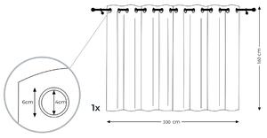 Dekorační krátká záclona s kroužky VIKINA tyrkysová 250x160 cm nebo 300x160 cm MyBestHome Rozměr: 250x160 cm
