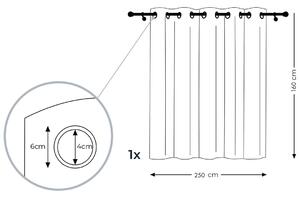 Dekorační krátká záclona s kroužky VIKINA tyrkysová 250x160 cm nebo 300x160 cm MyBestHome Rozměr: 250x160 cm