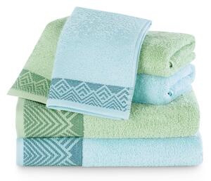 Dárkový set 6 ks ručníků 100% bavlna AREDO 2x ručník 50x100 cm, 2x osuška 70x140 cm a 2x ručník 30x50 cm mátová/modrá 460 gr Mybesthome