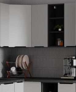 Kuchyňská linka Arona černá matná / kašmír, Rohová sestava B, 310 x 250 cm