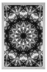 Plakát Mandala se zajímavými prvky v pozadí v černobílém provedení - 40x60 black