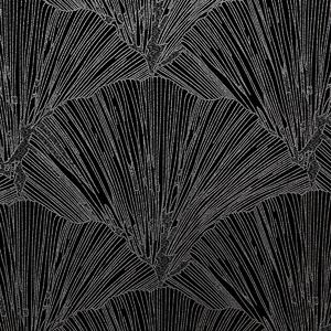 Dekorační vzorovaný velvet závěs s kruhy GOYA PIERRE CARDIN 140x250 cm černá (cena za 1 kus) MyBestHome