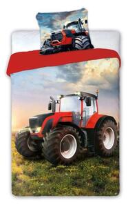 Forbyt Povlečení bavlněné Červený traktor 140x200, 70x90 cm