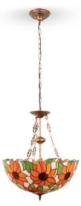 Brilagi - Tiffany vitrážový lustr na řetězu SUNFLOWER 3xE27/60W/230V pr. 50 cm