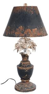 Kovová stolní vintage lampa s patinou – 36x73 cm