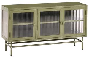 Prosklená komoda DEVON 115 cm Kov Zelená