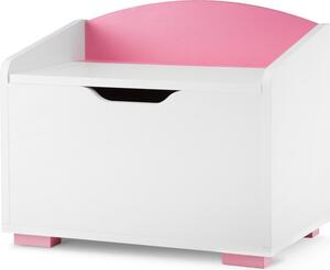 Konsimo Dětský kontejner na hračky PABIS růžový/bílý