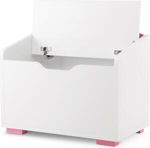 Konsimo Dětský kontejner na hračky PABIS růžový/bílý