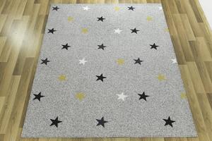 Balta Kusový koberec Stars Mix Hvězdy světle šedý Rozměr: 250x350 cm