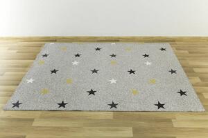 Balta Kusový koberec Stars Mix Hvězdy světle šedý Rozměr: 100x150 cm