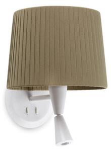 FARO SAMBA bílá/skládaná zelená nástěnná lampa se čtecí lampičkou
